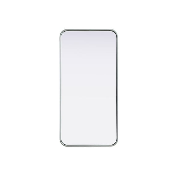 Elegant Decor Contour Metal Rectangle Mirror 18x36 in Silver