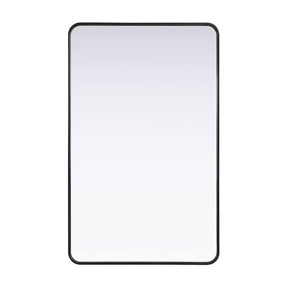 Elegant Decor Contour Metal Rectangle Mirror 30x48 in Black