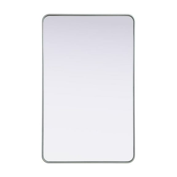 Elegant Decor Contour Metal Rectangle Mirror 30x48 in Silver