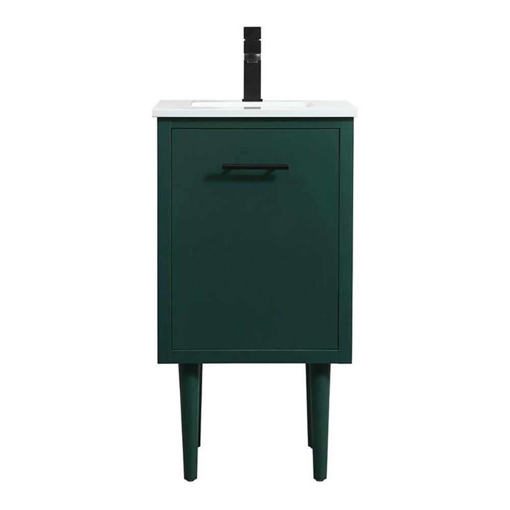 18 inch single bathroom vanity in green