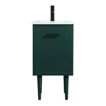 Elegant Decor Cyrus 18" Aluminum MDF Single Bathroom Vanity in Green