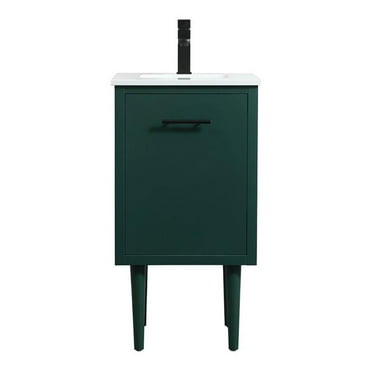 Elegant Decor Cyrus 18" Aluminum MDF Single Bathroom Vanity in Green