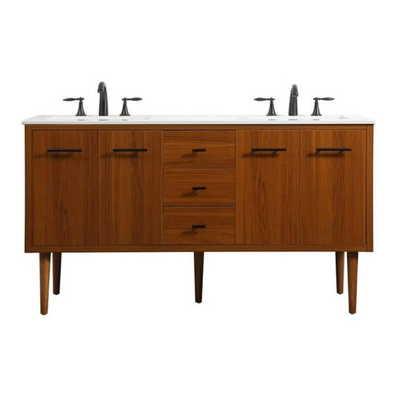 60 inch single bathroom vanity in teak
