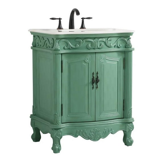 Elegant Kitchen and Bath 27 Inch Single Bathroom Vanity In Vintage Mint
