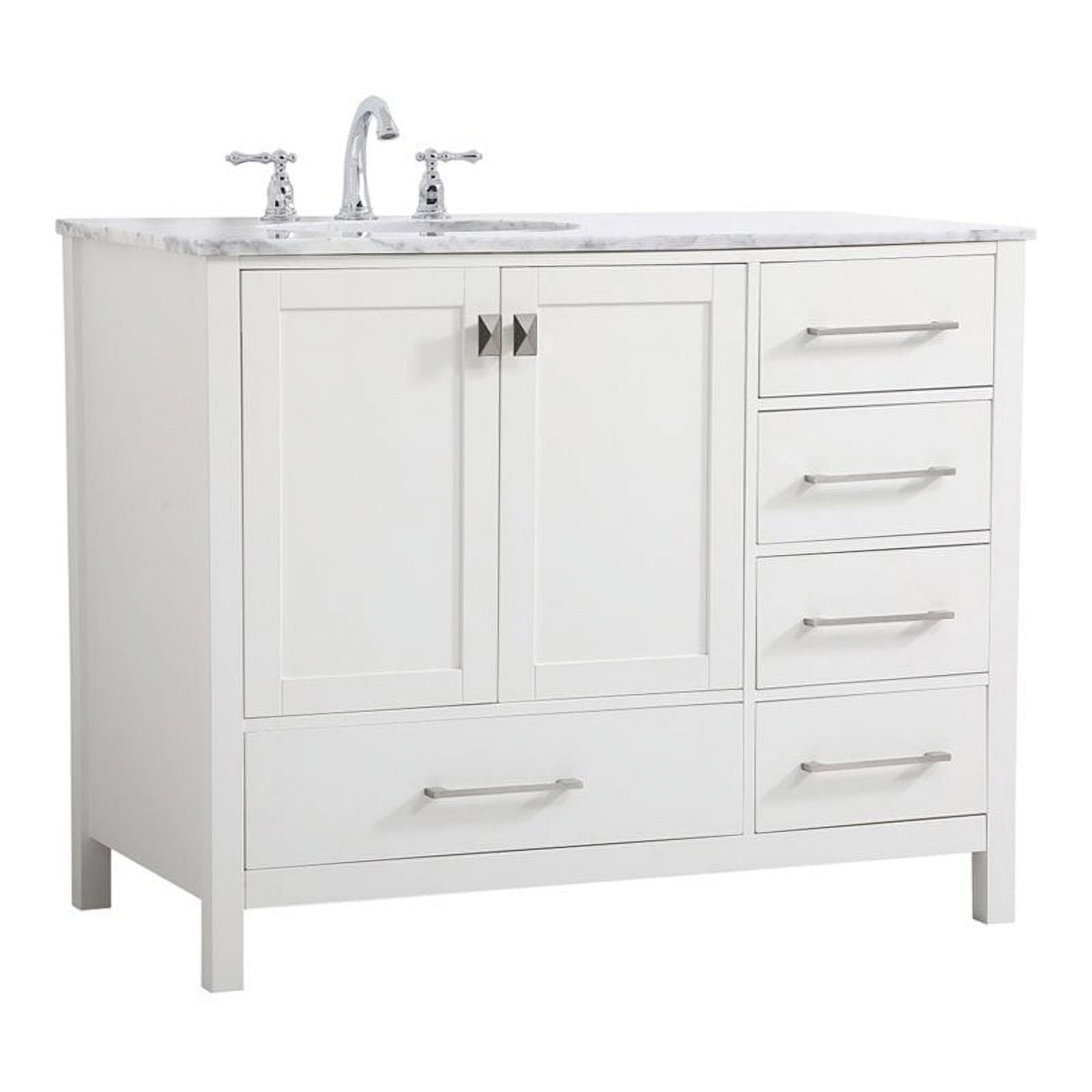Elegant Decor Erina 42" Steel and Solid Wood Single Bathroom Vanity in