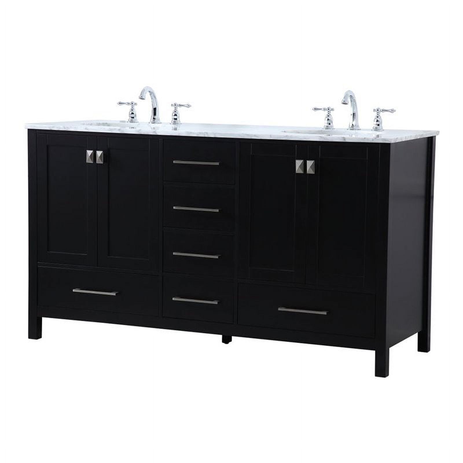 Elegant Decor Erina 60" Steel and Solid Wood Double Bathroom Vanity in