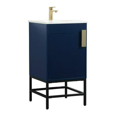 Elegant Decor Eugene 18" Aluminum MDF Single Bathroom Vanity in Blue