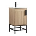 thumbnail image 1 of Elegant Decor Eugene 18" Aluminum MDF Single Bathroom Vanity in Mango Wood, 1 of 8