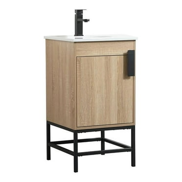 Elegant Decor Eugene 18" Aluminum MDF Single Bathroom Vanity in Mango Wood