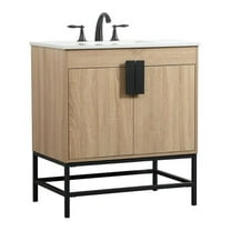 Elegant Decor Eugene 30" Aluminum MDF Single Bathroom Vanity in Mango Wood