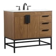 thumbnail image 1 of Elegant Decor Eugene 36" Aluminum MDF Single Bathroom Vanity in Walnut Brown, 1 of 8