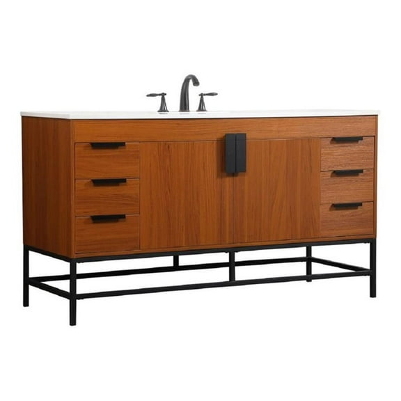 60 inch single bathroom vanity in teak