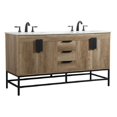 thumbnail image 1 of Elegant Decor Eugene 60" Aluminum Alloy & MDF Double Bathroom Vanity in Oak, 1 of 8