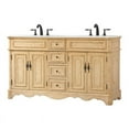 thumbnail image 1 of Elegant Decor Francis 60" Solid Wood Double Bathroom Vanity in Antique Beige, 1 of 8