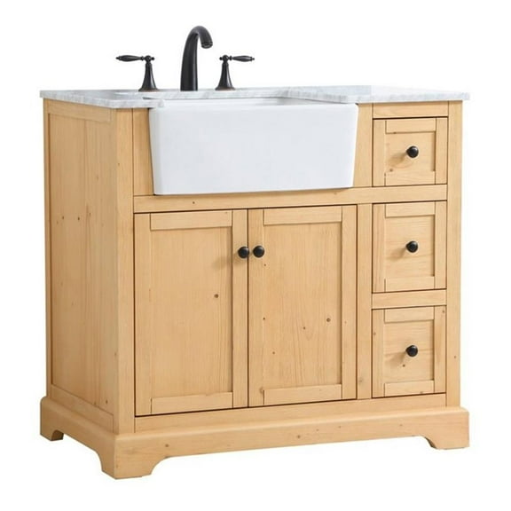 36 inch single bathroom vanity in natural wood