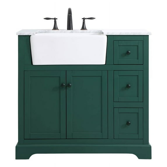36 inch single bathroom vanity in green