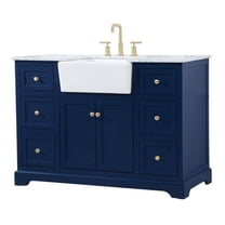 Elegant Decor Franklin 48" Aluminum and MDF Single Bathroom Vanity in Blue