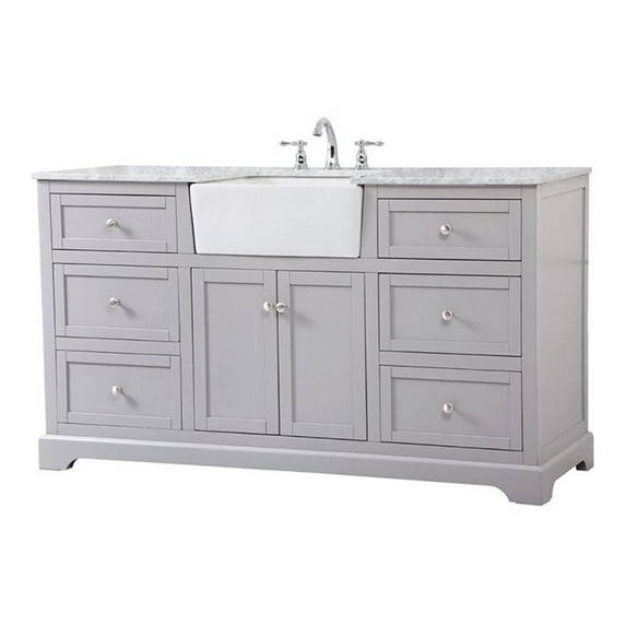 60 inch single bathroom vanity in grey