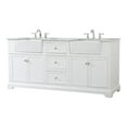 thumbnail image 1 of Elegant Decor Franklin 72" Aluminum MDF Double Bathroom Vanity in White, 1 of 15