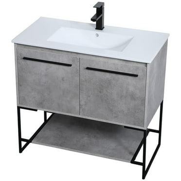 Elegant Lighting Vf42036 Gerard 36" Free Standing Single Basin Vanity Set - Grey