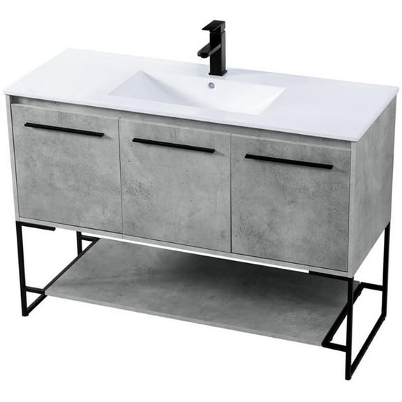 Elegant Kitchen and Bath 48 inch  Single Bathroom Vanity in Concrete Grey