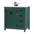 thumbnail image 1 of Elegant Decor Grant 32" Aluminum MDF Single Bathroom Vanity in Green, 1 of 8
