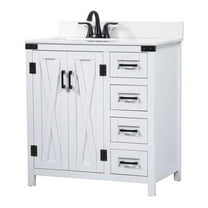 Elegant Decor Grant 32" MDF Single Bathroom Vanity with Backsplash in White
