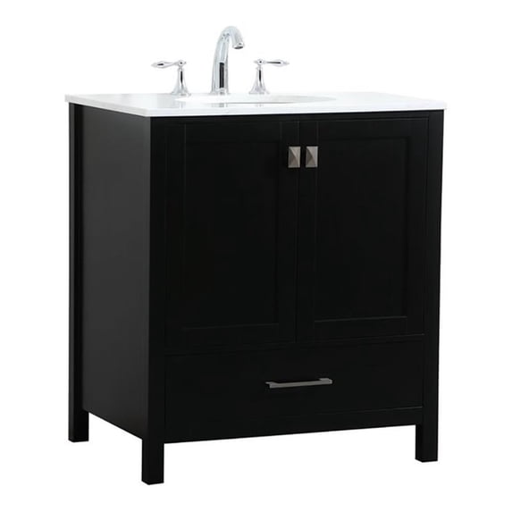 30 inch single bathroom vanity in black