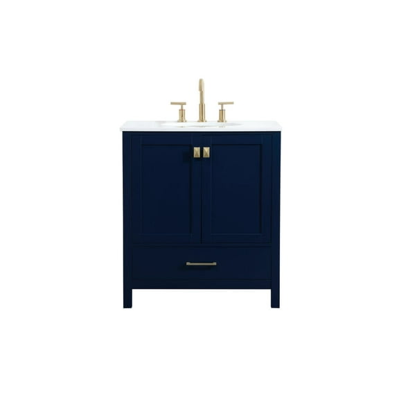 Elegant Kitchen and Bath 30 inch Single bathroom vanity in blue