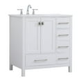 thumbnail image 1 of Elegant Decor Irene 32" Solid Wood and Stone Single Bathroom Vanity in White, 1 of 8