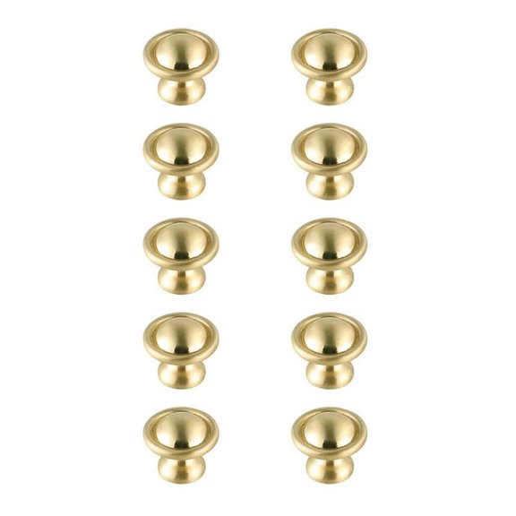 Elegant Decor KB2008-GD-10PK 1.2 in. Dia. Kadea Multipack Mushroom Knob, Brushed Gold - Pack of 10