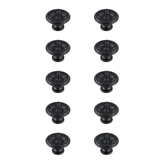 Elegant Decor KB2010-MB-10PK 1.1 in. Dia. Corio Multipack Mushroom Knob, Matte Black - Pack of 10