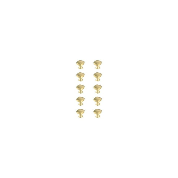 Elegant Decor Irvin 1.3" Brushed Gold Square Knob Multipack (Set of 10)