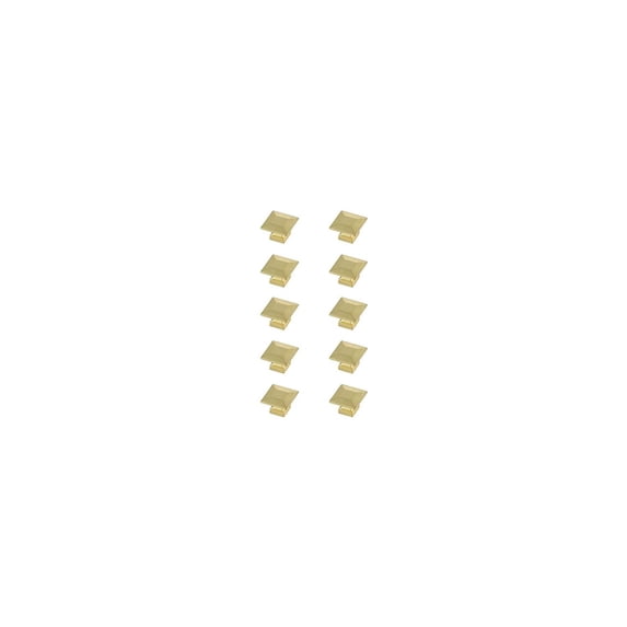Elegant Decor Home Decorative Cecil 1.3" Brushed Gold Square Knob Multipack (Set of 10)