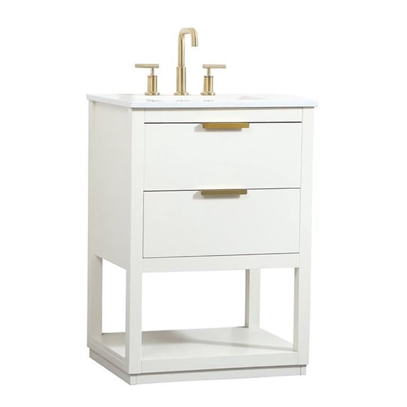24 inch single bathroom vanity in white