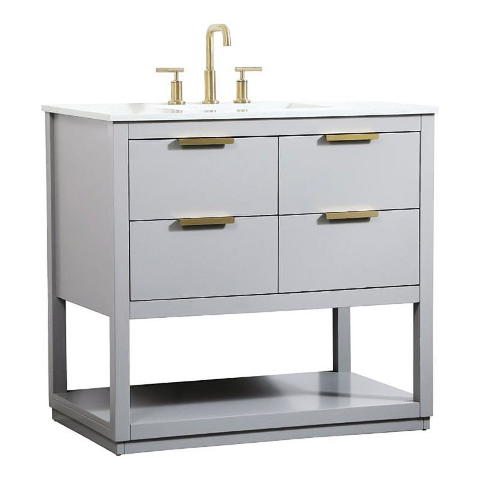 Elegant Decor 24 in. Single Bathroom Vanity, Weathered Oak - Walmart.com
