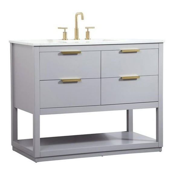 Elegant Kitchen and Bath 42 inch Single bathroom vanity in grey