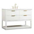 thumbnail image 1 of Elegant Decor Larkin 48" Solid Wood MDF Single Bathroom Vanity in White, 1 of 8