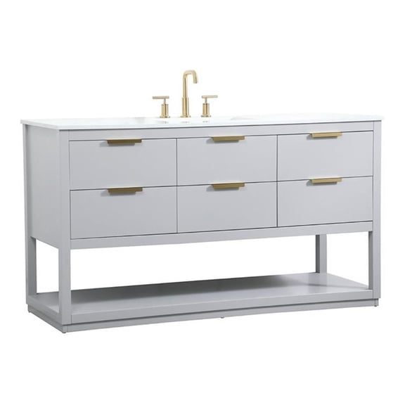 60 inch single bathroom vanity in grey