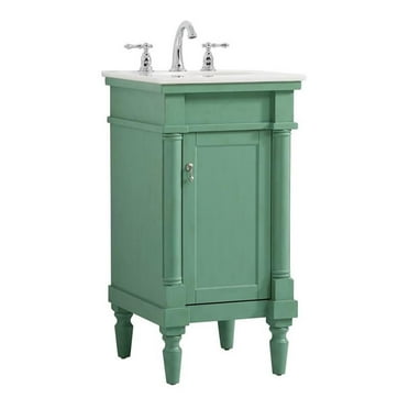 Elegant Decor Lexington 18.5" Solid Wood Single Bathroom Vanity in Vintage Mint