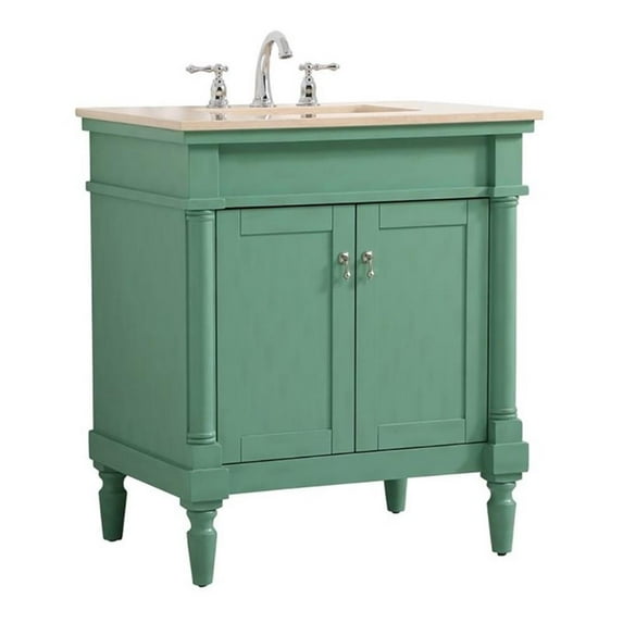 30 inch single bathroom vanity in vintage mint