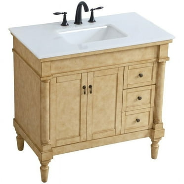 Elegant Decor Lexington 36" Single Marble Top Bathroom Vanity in Antique Beige