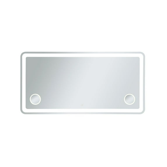 Elegant Decor Lux 36in x 72in Hardwired LED mirror with magnifier and color changing temperature 3000K/4200K/6000K