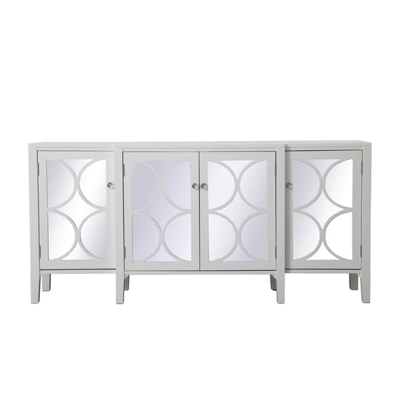 Elegant Decor Modern 72" 4-Door Wood Accent Sideboard in White