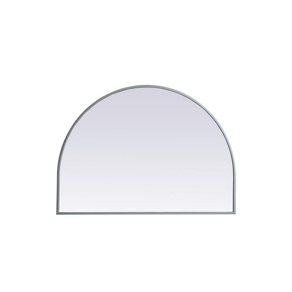 Elegant Decor Metal Frame Arch Mirror 33x24 Inch in Silver