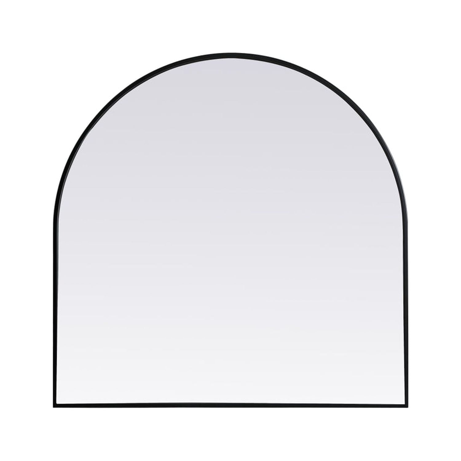 Black Metal Arch Wall Mirror with MDF Backing