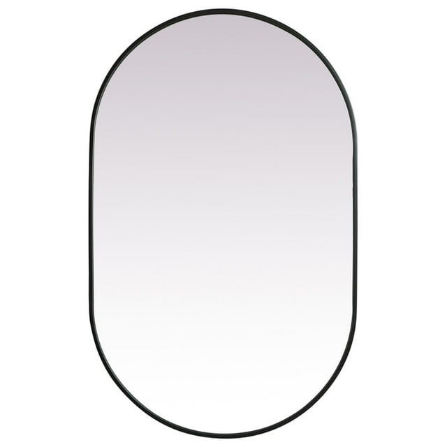 Elegant Decor MR2A3048BLK 30 x 48 in. Metal Frame Oval Mirror, Black