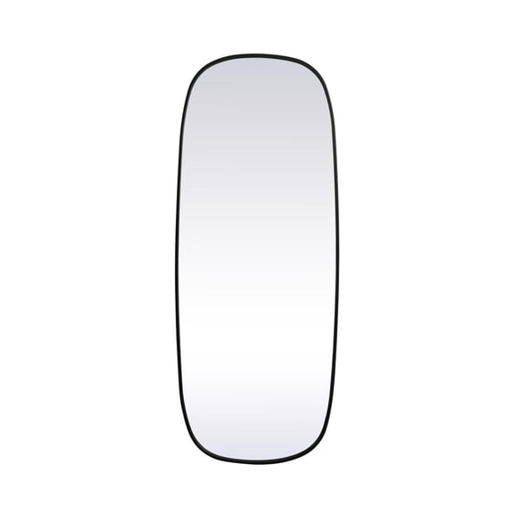 Elegant Decor Metal Frame Oval Mirror 24x60 Inch in Black