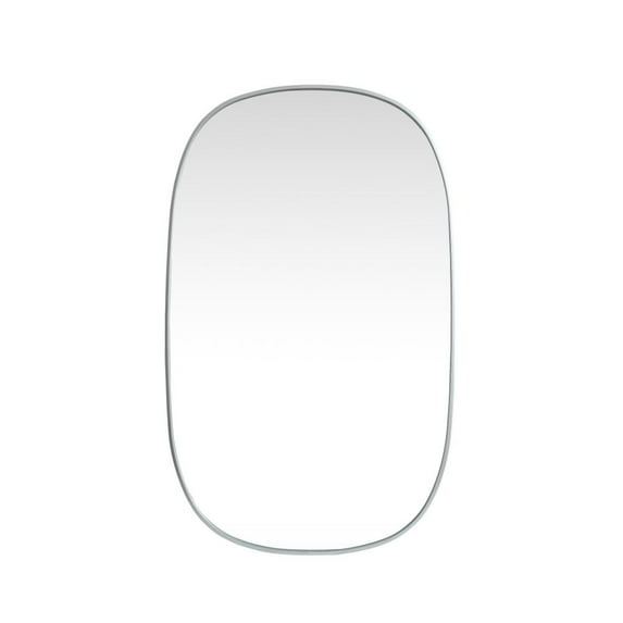Elegant Decor Metal Frame Oval Mirror 30x48 Inch in Silver