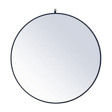 Elegant Decor MR4064BL 42 in. Metal Frame Round Mirror with Decorative Hook, Blue